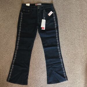 NWT COS Dark Blue Jeans with Embroidered Sides